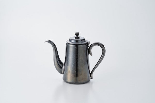 M型コーヒーポット アンティークシルバー<黒発色ダメージ加工注ぎ口追加溶接仕様><YUKIWA>(ユキワ)