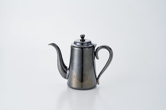 M型コーヒーポット アンティークシルバー<黒発色ダメージ加工注ぎ口追加溶接仕様><YUKIWA>(ユキワ)