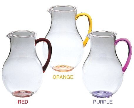 ウォーターピッチャー【RED】【ORANGE】【PURPLE】 蓋付/蓋無し<YUKIWA>(ユキワ)