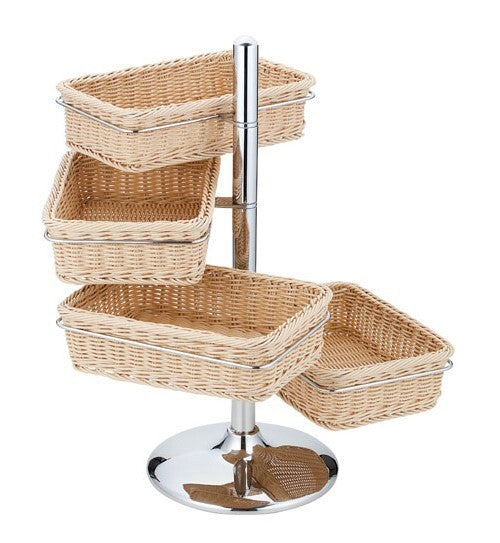 パンかごスタンド(角型 4段/PP)<YUKIWA>(ユキワ)