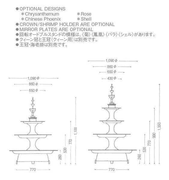4段回転オードブルスタンド/3段回転オードブルスタンド<YUKIWA>(ユキワ)